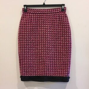 J. Crew Pink and Black Tweed Pencil Skirt